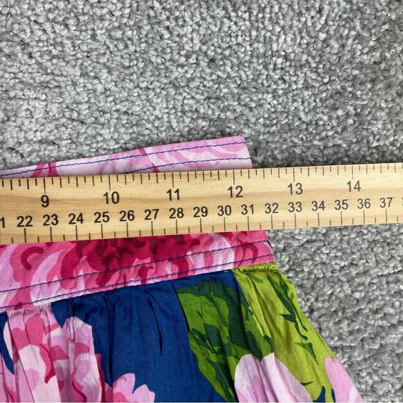 Abercrombie & Fitch Mini Skirt Women's Small Blue Floral Flare Lined Y2K - Picture 6 of 8